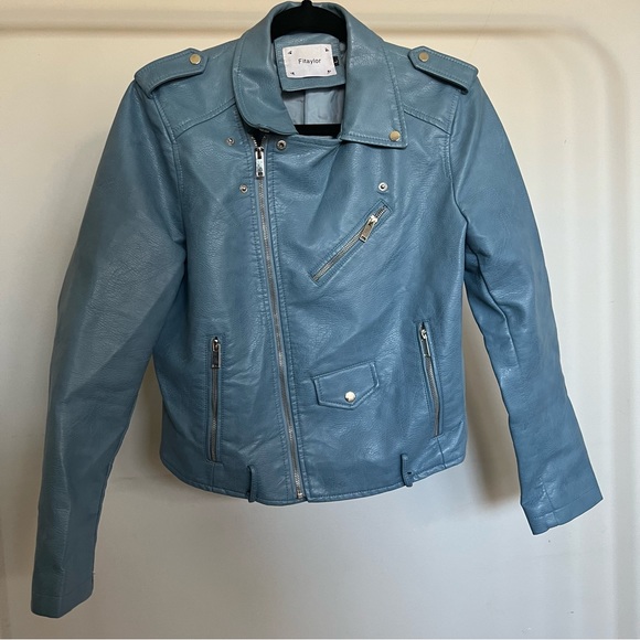 Fitaylor Vegan Leather Motorcycle Jacket - Picture 1 of 8